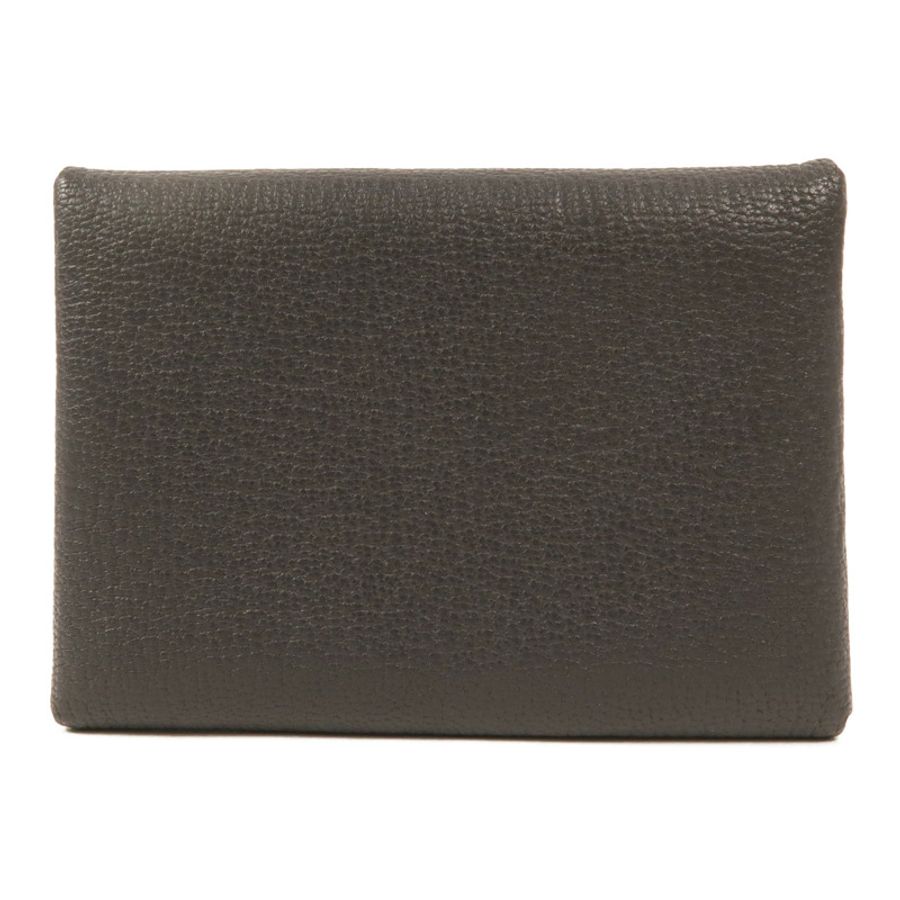 HERMES Chevre皮革Calvi Duo卡片套Graphite/Bleu Hydra-1