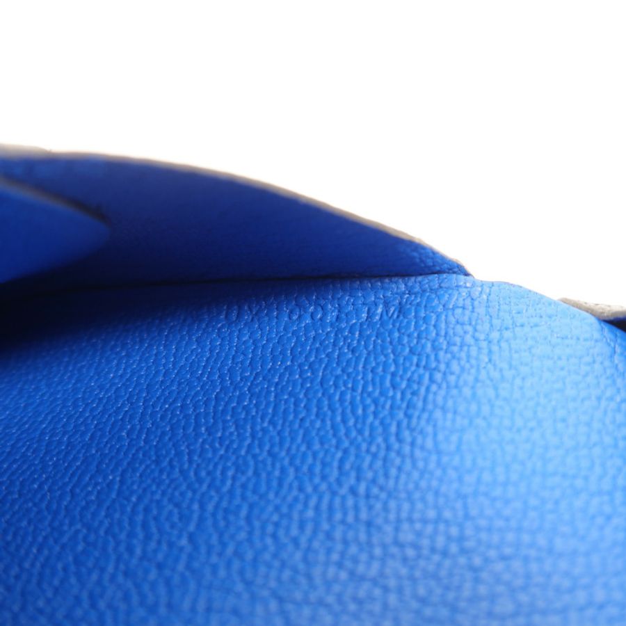 HERMES Chevre皮革Calvi Duo卡片套Graphite/Bleu Hydra-9
