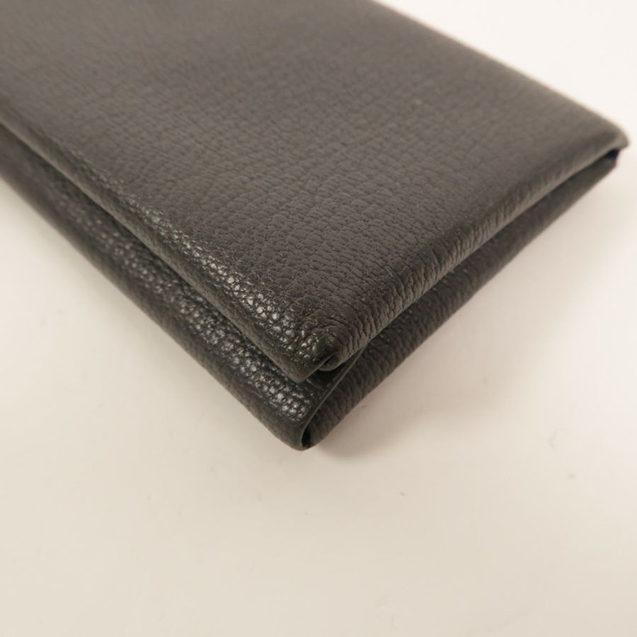HERMES Chevre皮革Calvi Duo卡片套Graphite/Bleu Hydra-10