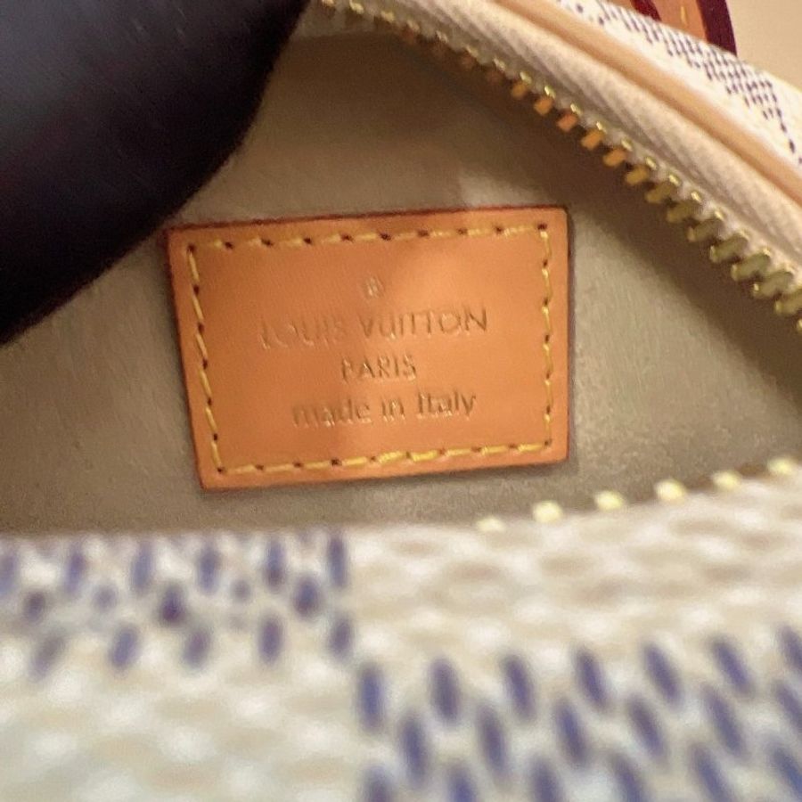 路易威登/Louis Vuitton 白棋盤格小圓餅 斜挎包 軟餅小號 直徑18cm-8