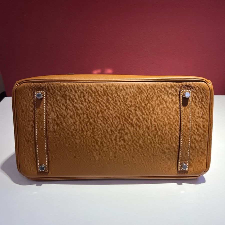 【震撼撿漏價✨全網最低價】Hermes/愛馬仕 Birkin 35 金棕色 銀扣-4