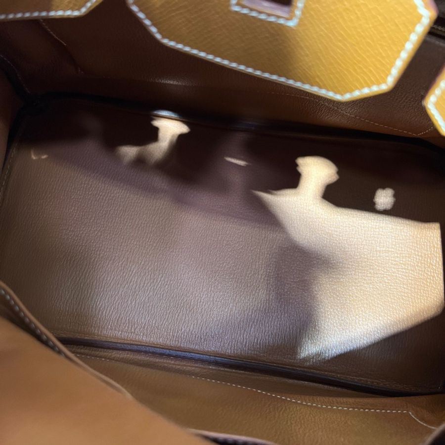 【震撼撿漏價✨全網最低價】Hermes/愛馬仕 Birkin 35 金棕色 銀扣-7