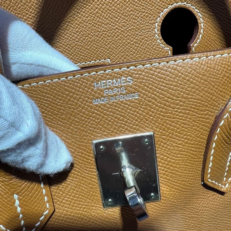 【震撼撿漏價✨全網最低價】Hermes/愛馬仕 Birkin 35 金棕色 銀扣-8