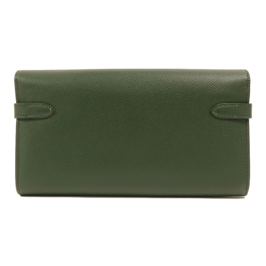 HERMES Epsom皮革Kelly Wallet長錢包Vert Anglais-1