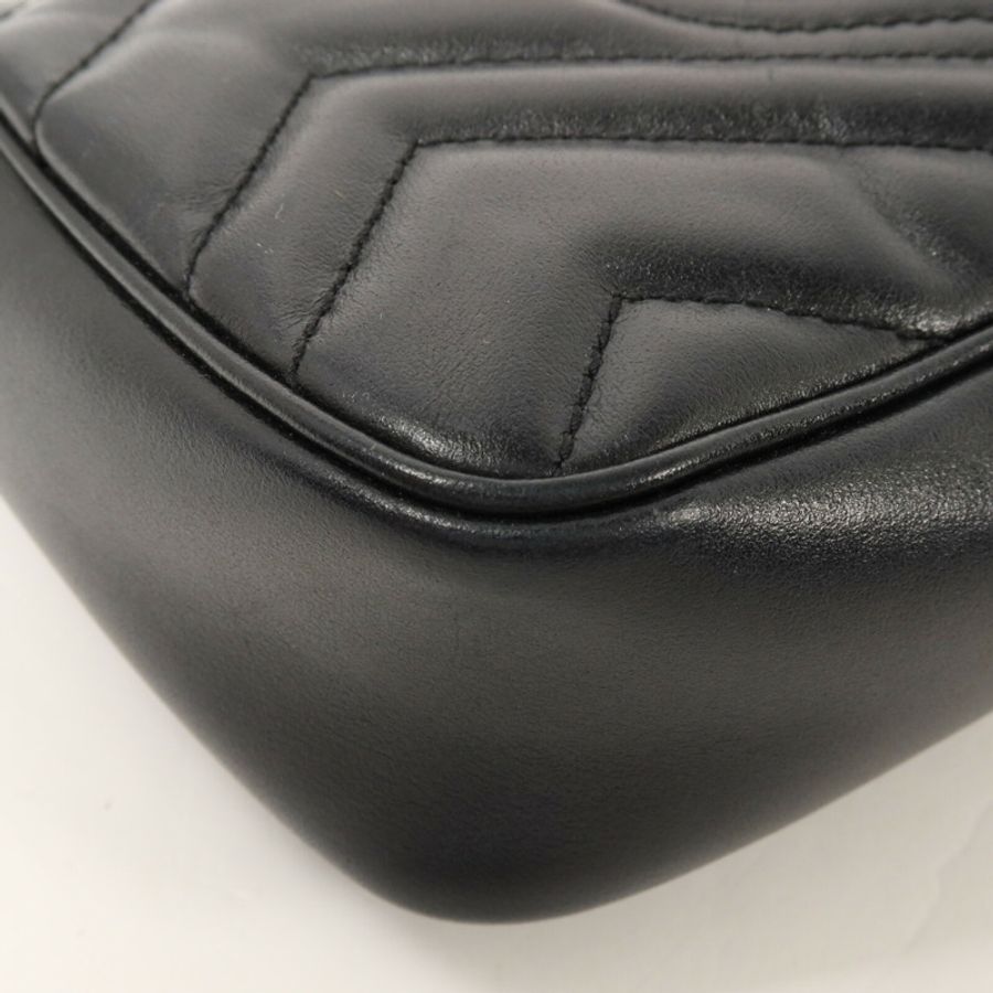 GUCCI 牛皮皮革GG Marmont Super Mini鏈帶肩背袋-11