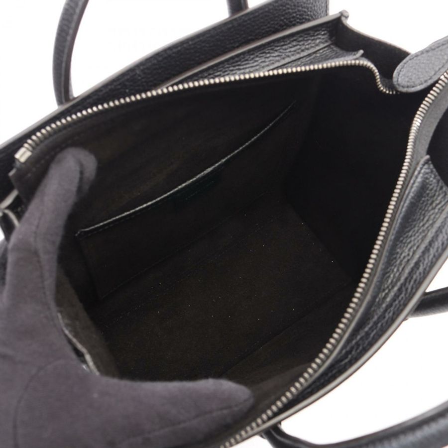 CELINE Luggage Nano Shopper 單肩斜背包 189243DRU 黑色皮革-2