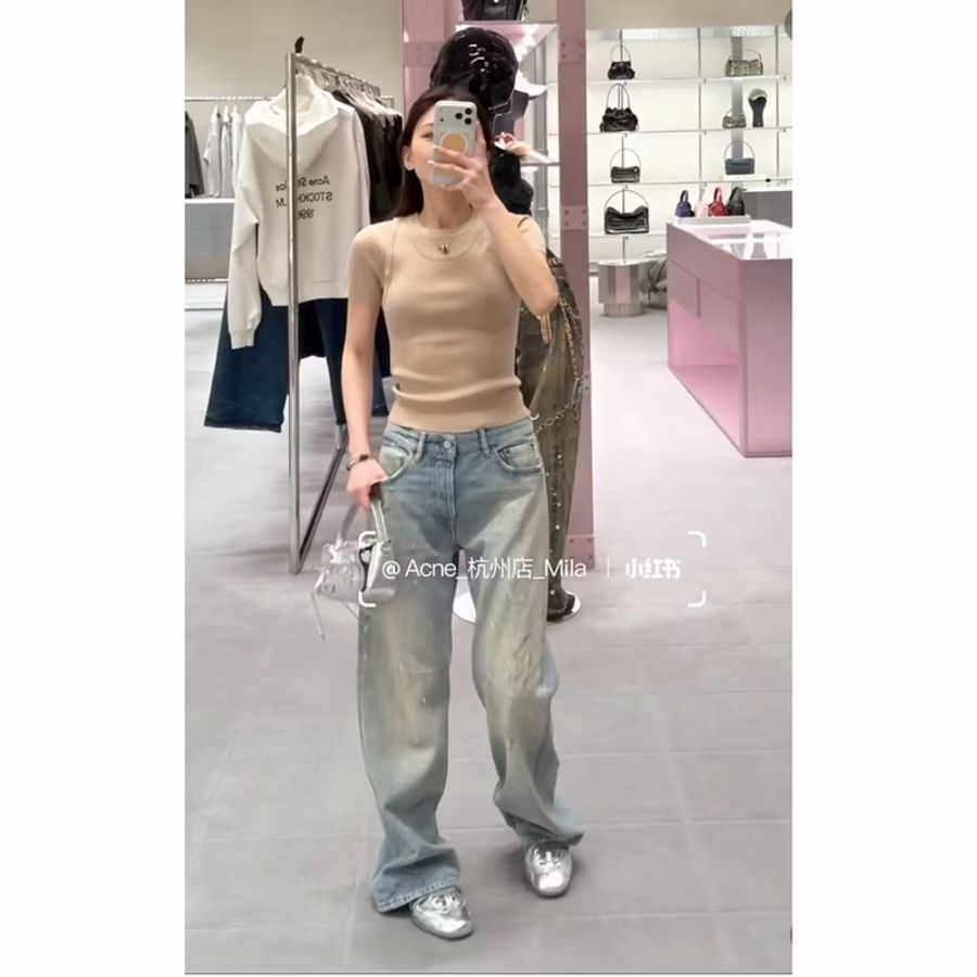 acne studios 高允貞同款 假兩件針織上衣#S-1