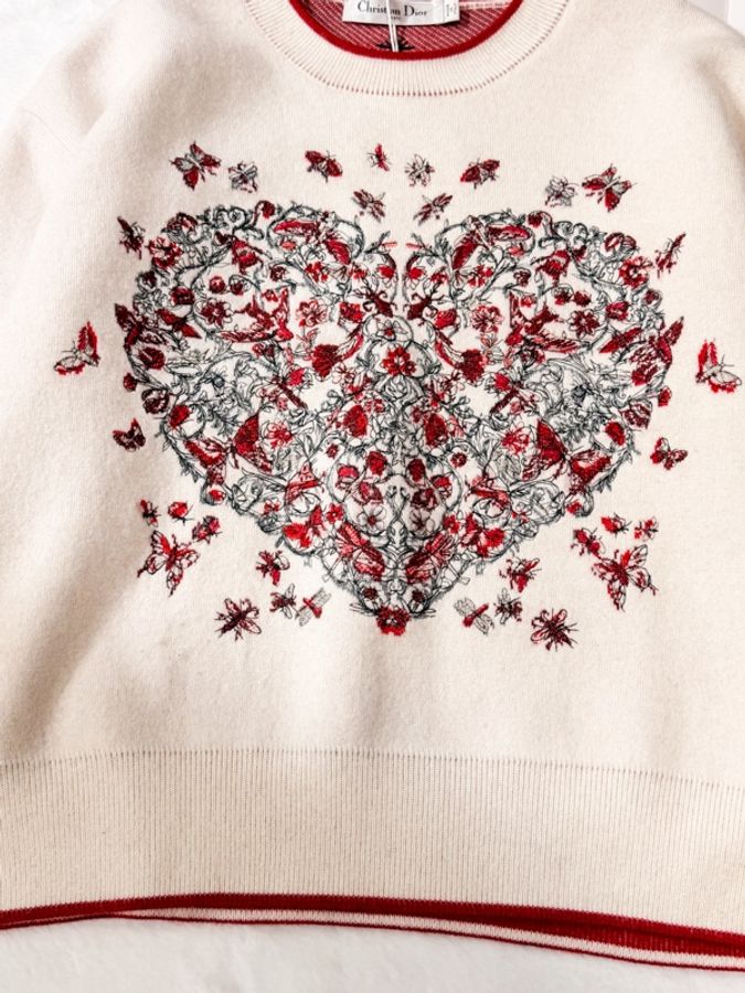 Dior 2025 Top 愛心刺繡針織上衣-4