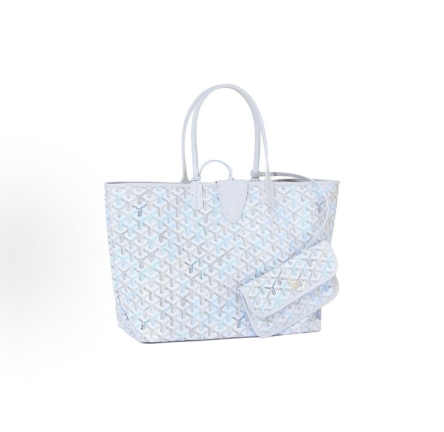 GOYARD Saint Louis 限定冰川藍 帆布拼牛皮 小號 女款 超稀有-4