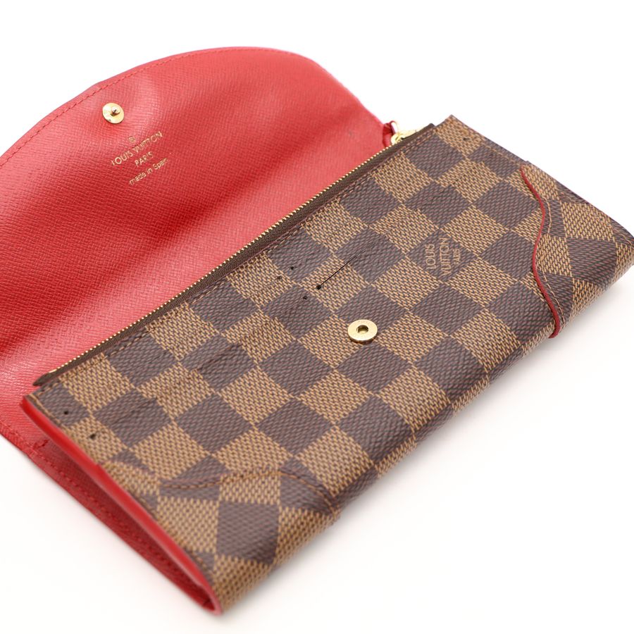 Louis Vuitton 經典棋盤格巧克力色信封長夾 皮夾-9