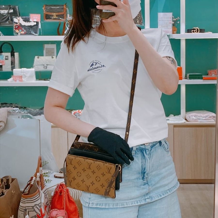 TW4971 Louis Vuitton 路易威登三合一肩帶包包 Monogram Reverse LV3 Pouch Monogram Brown/Black x GHW-2