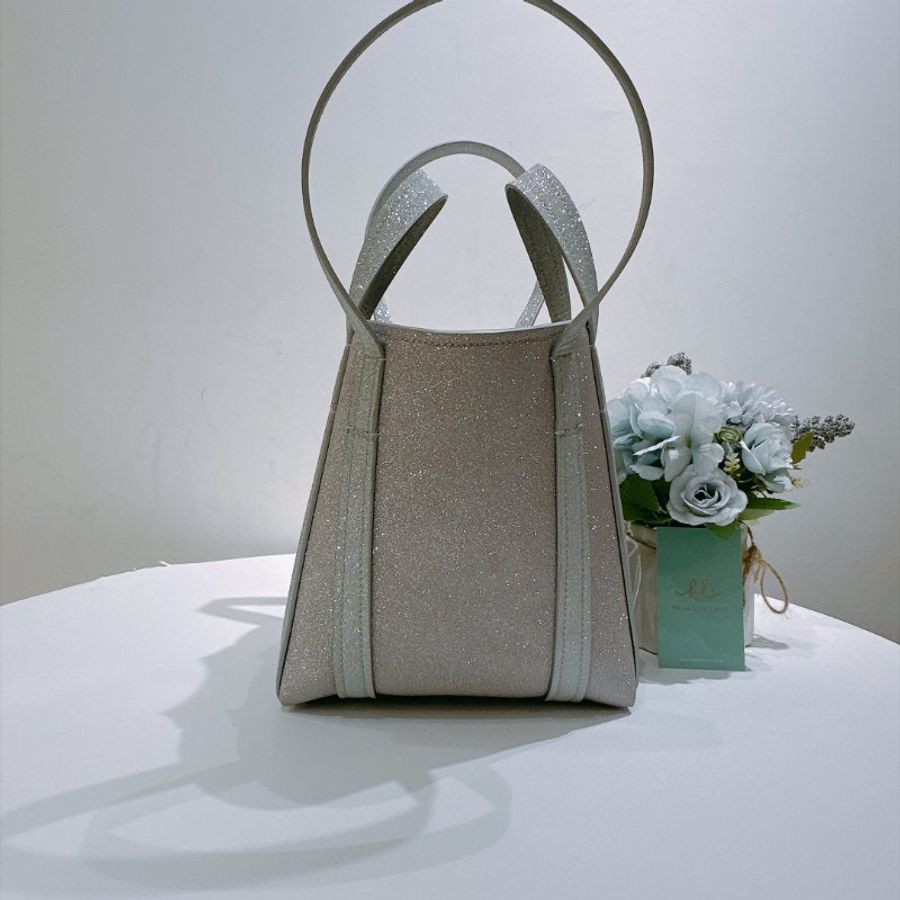 TW4977 Balenciaga 巴黎世家閃閃兩用包包 Everday XT North South Tote Bag Silver Flash-2