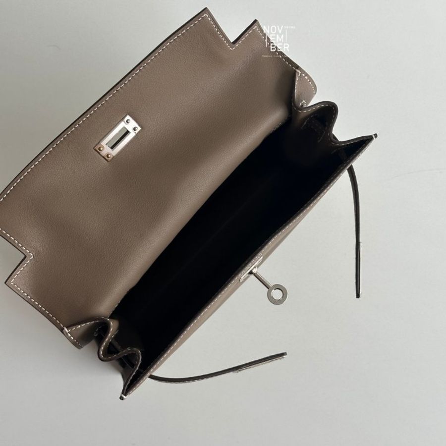 98新🆕 Hermès 愛馬仕 Kelly Danse 大象灰銀釦-4