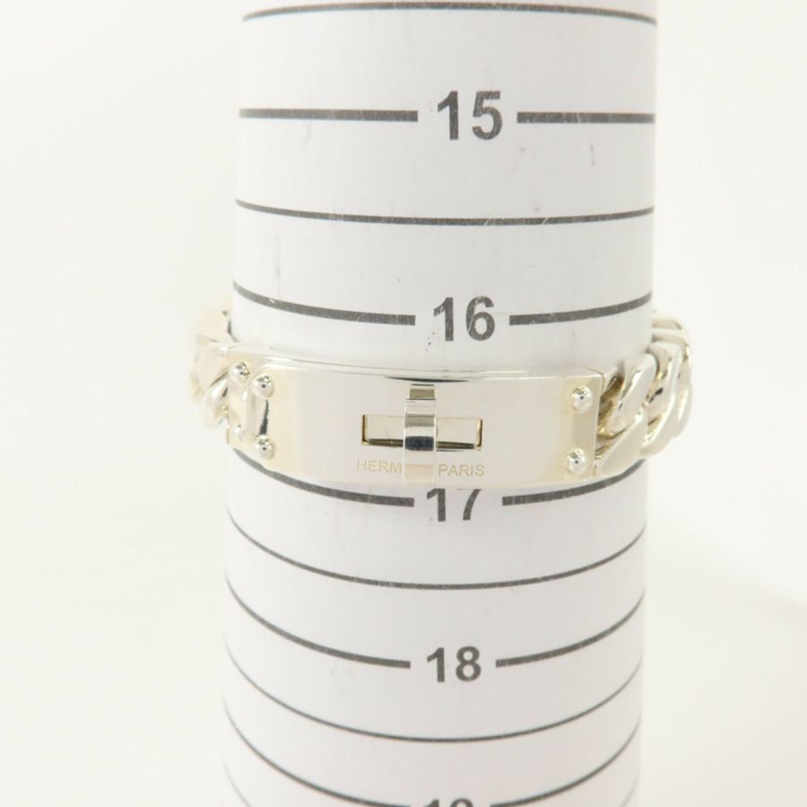 HERMES 925純銀Kelly Gourmette Bracelet銀扣手鏈-9