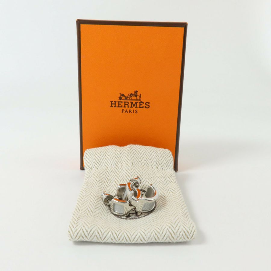HERMES Chevre皮革/金屬Olympe Earring耳環-7