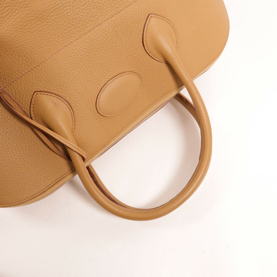 HERMES Clemence皮革Bolide 45手挽袋Biscuit-5