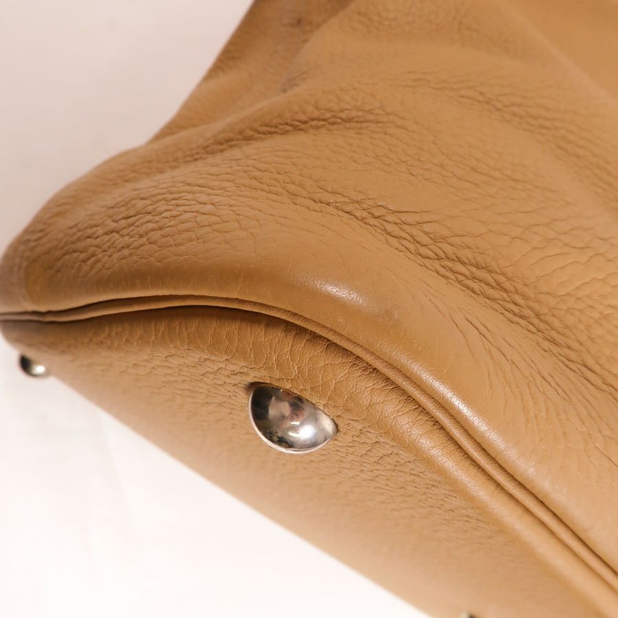 HERMES Clemence皮革Bolide 45手挽袋Biscuit-9