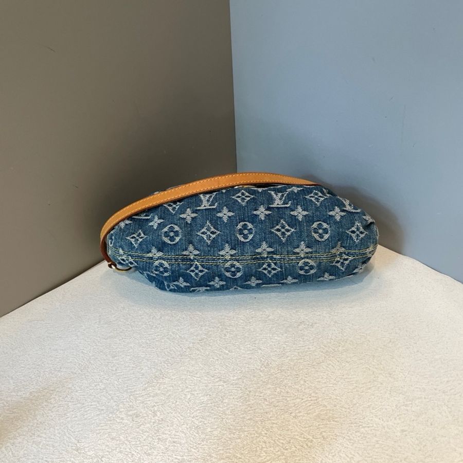 LV 村上隆聯名中古丹寧元寶腋下包-5