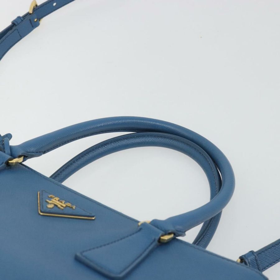 【日本直送】PRADA Safiano皮革雙肩包,藍金配色,正品 mr2852V-7