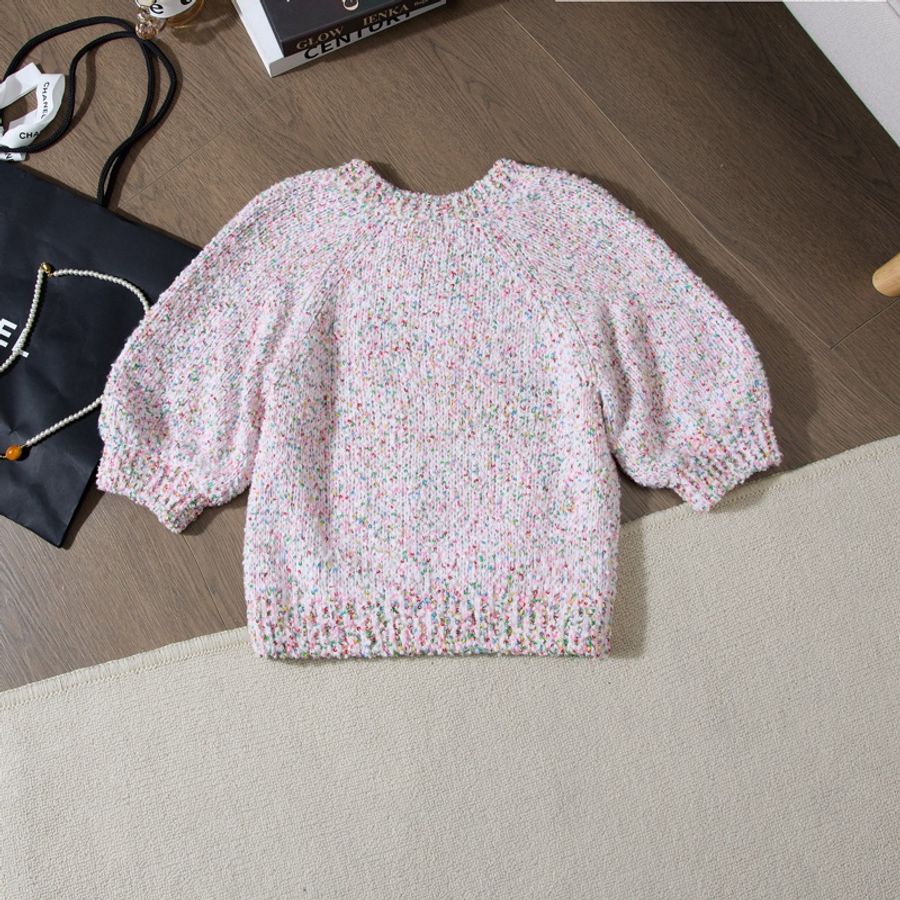 Chanel Top 彩色亮片針織短款上衣-8
