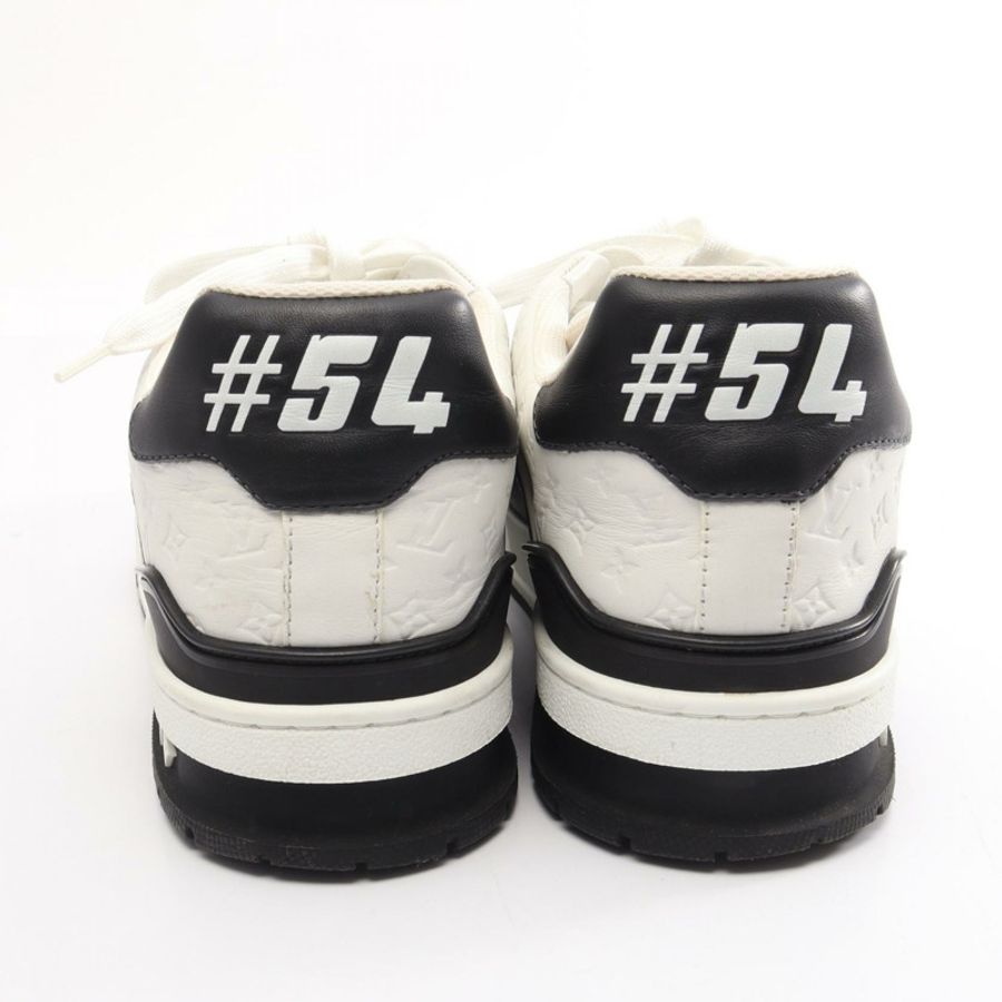 路易威登 LV Trainer 系列 Monogram 運動鞋,黑色/白色,二手男款 #7-12