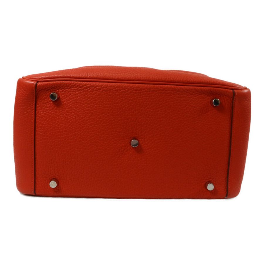 HERMES Clemence皮革Lindy 30手挽肩背兩用袋Rouge Tomato-3