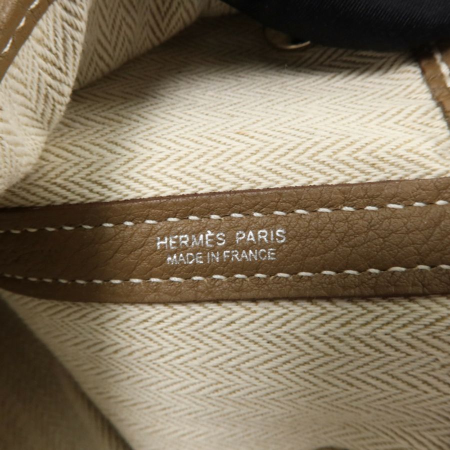 HERMES Negonda皮革Garden Party PM手挽袋Etoupe-5