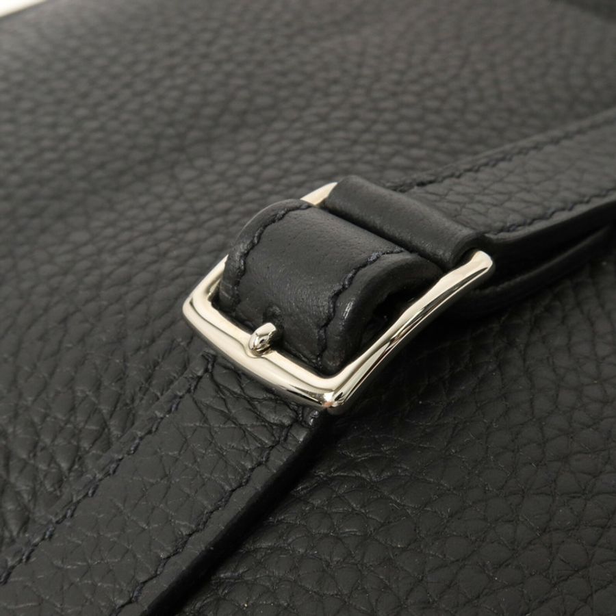 HERMES Clemence皮革Halzan 25手挽肩背兩用袋Noir-9