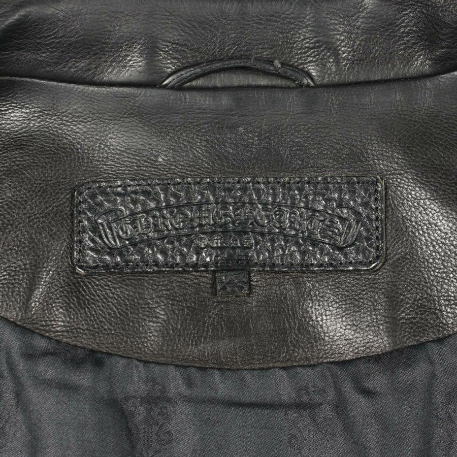 CHROME HEARTS RACING 2 單排座騎手夾克/短皮夾克,黑色,二手,XS碼-2