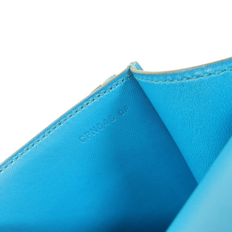 HERMES Swift皮革Constance Mini肩背袋Bleu Zanzibar-8