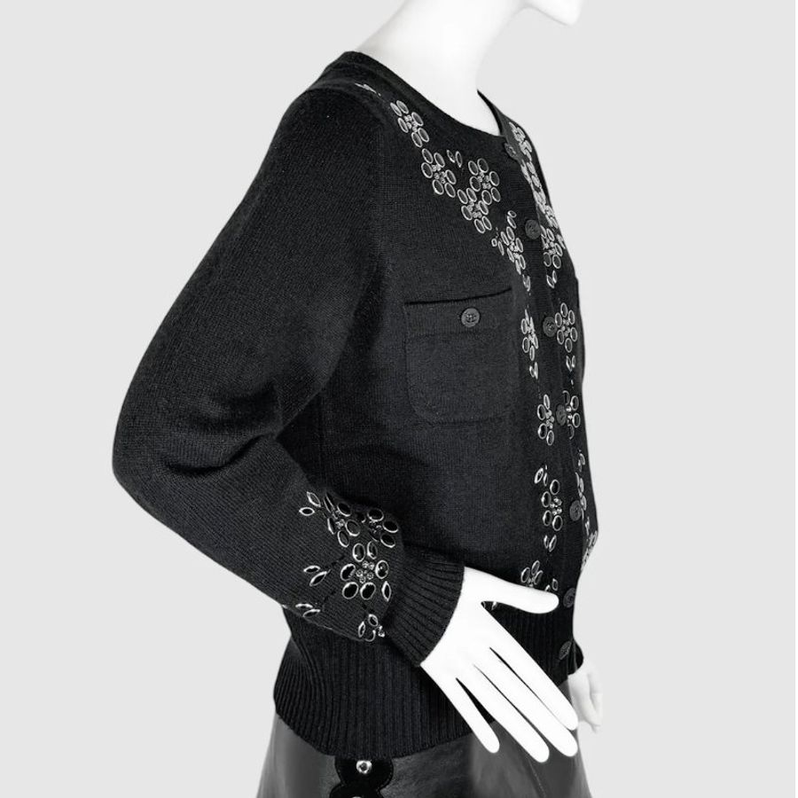 Chanel 重工亮片飾羊絨開襟外套-2