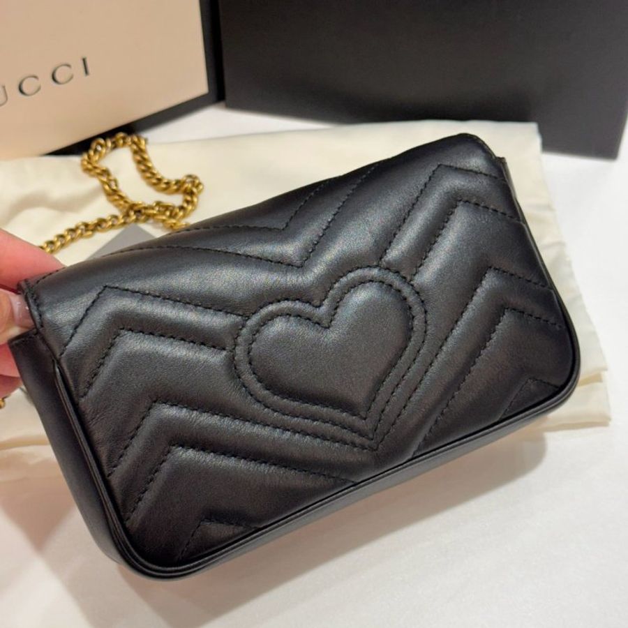 GUCCI MARMONT 斜背包/側背包/鍊包 MINI 9成新-3