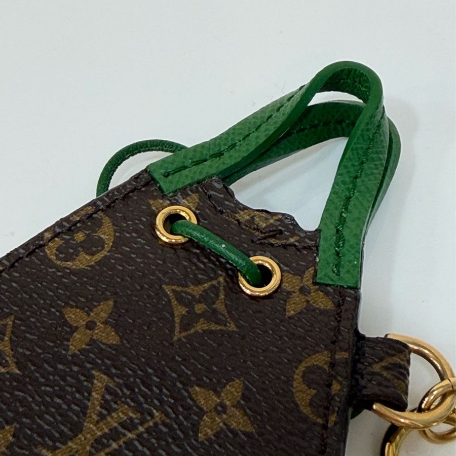LV 限量 全皮 牛皮 綠 黃 老花 原花 字紋 金屬 NOE 鑰匙圈 吊飾 掛飾 key chain-4