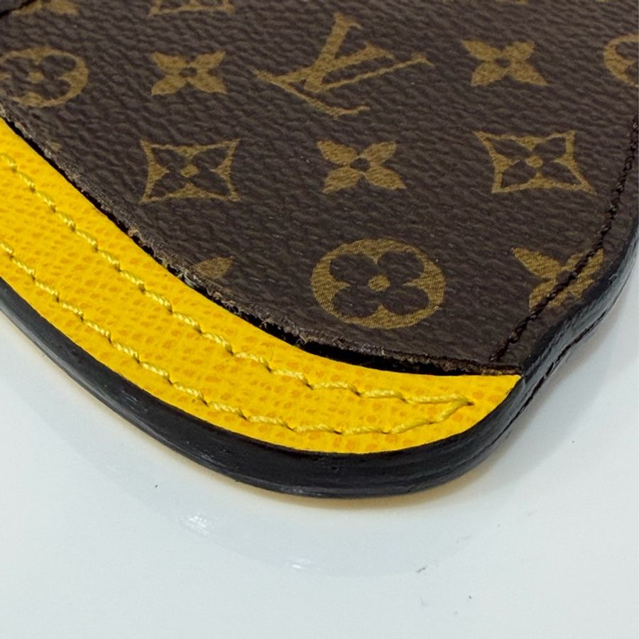 LV 限量 全皮 牛皮 綠 黃 老花 原花 字紋 金屬 NOE 鑰匙圈 吊飾 掛飾 key chain-8