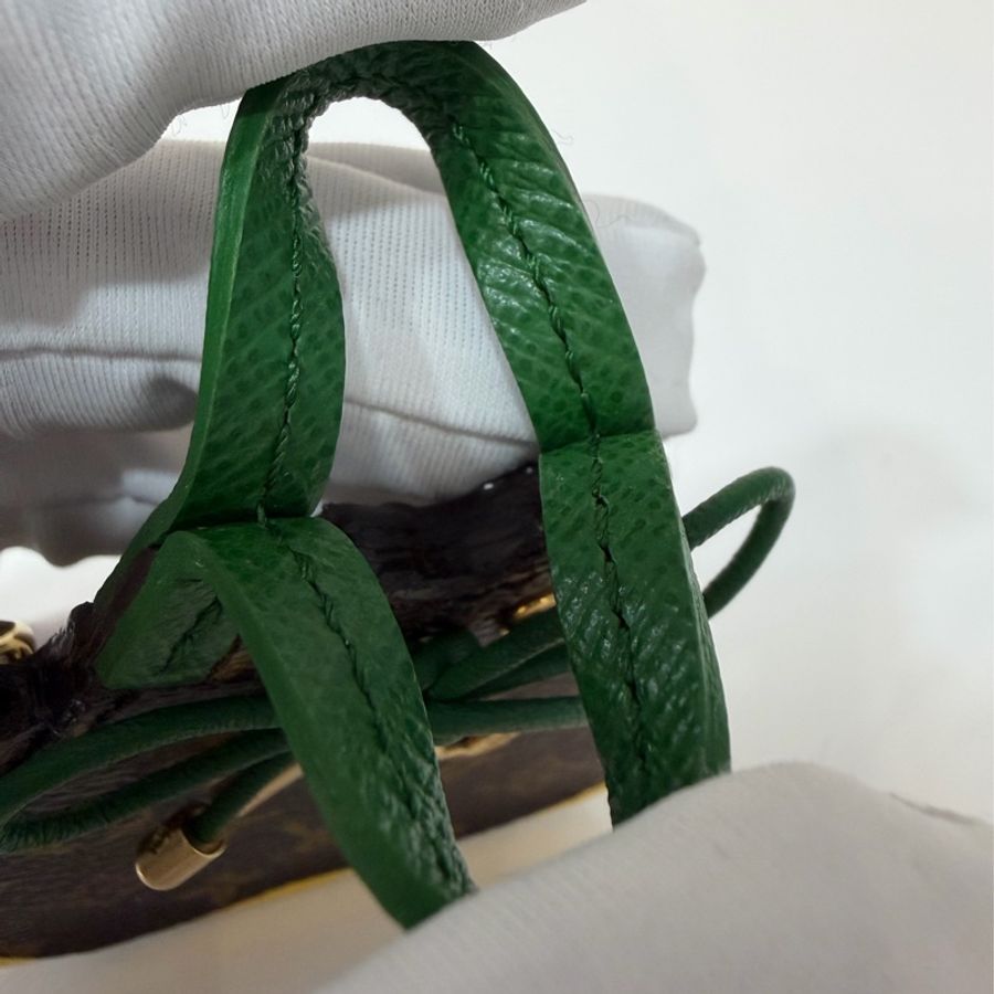 LV 限量 全皮 牛皮 綠 黃 老花 原花 字紋 金屬 NOE 鑰匙圈 吊飾 掛飾 key chain-23