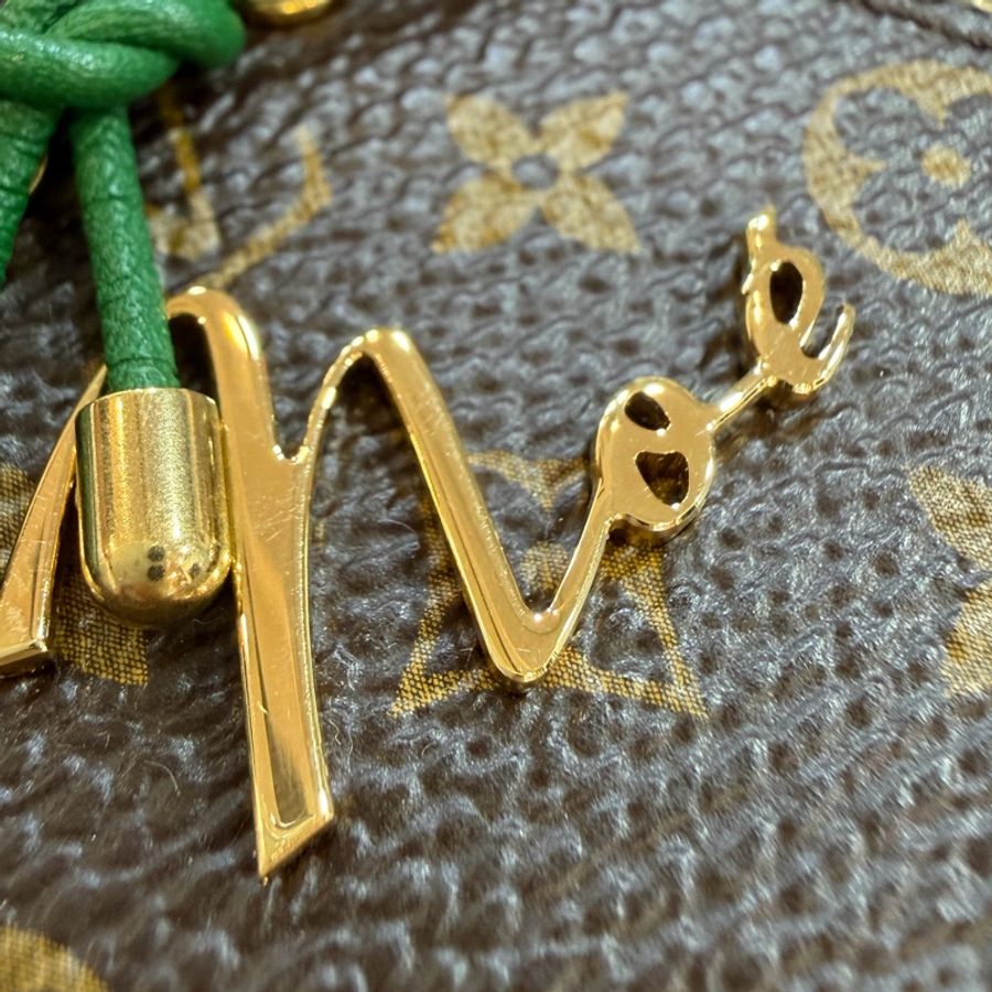 LV 限量 全皮 牛皮 綠 黃 老花 原花 字紋 金屬 NOE 鑰匙圈 吊飾 掛飾 key chain-10