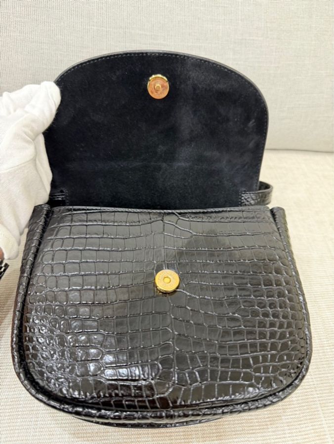 聖羅蘭YSL kaia小號 鰐魚壓紋馬鞍包-36
