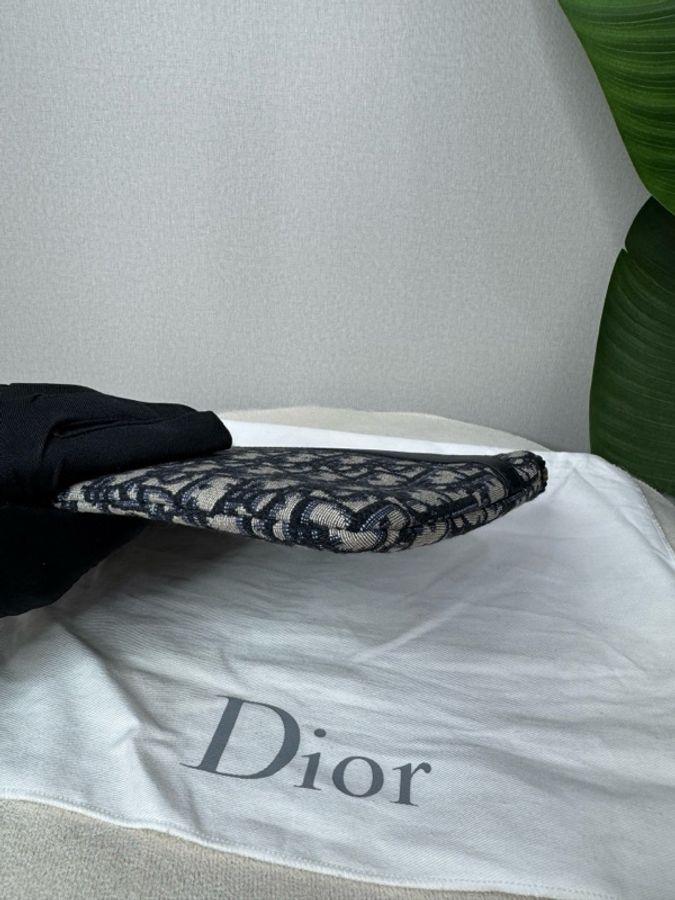 迪奧 Dior Oblique 藍色老花刺繡手拿包 男女同款尺寸28x21cm-7