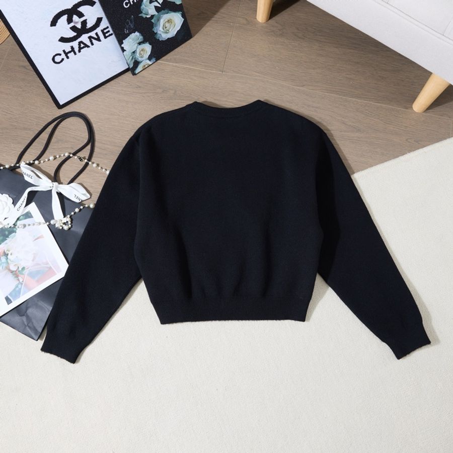 Chanel 20B 黑色刺繡針織毛衣-7