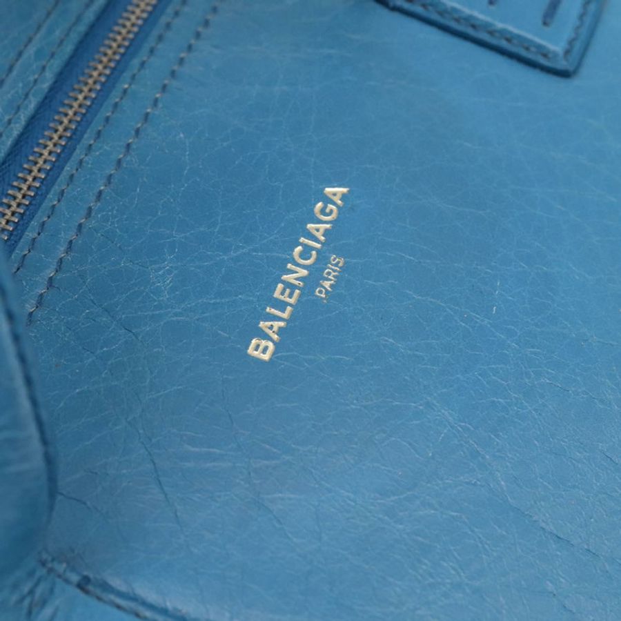 【日本直送】BALENCIAGA Air Hobo 手提包 皮革 2way 藍色銀色 466844 Auth ka5712A-19