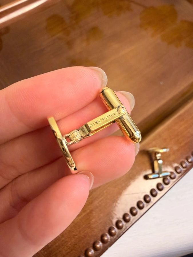 Vintage Givenchy 鍍金袖扣與領帶夾禮盒套裝 送禮 西裝配件-15