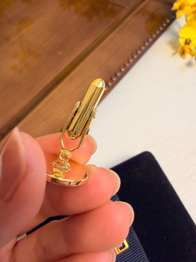 Vintage Givenchy 鍍金袖扣與領帶夾禮盒套裝 送禮 西裝配件-17