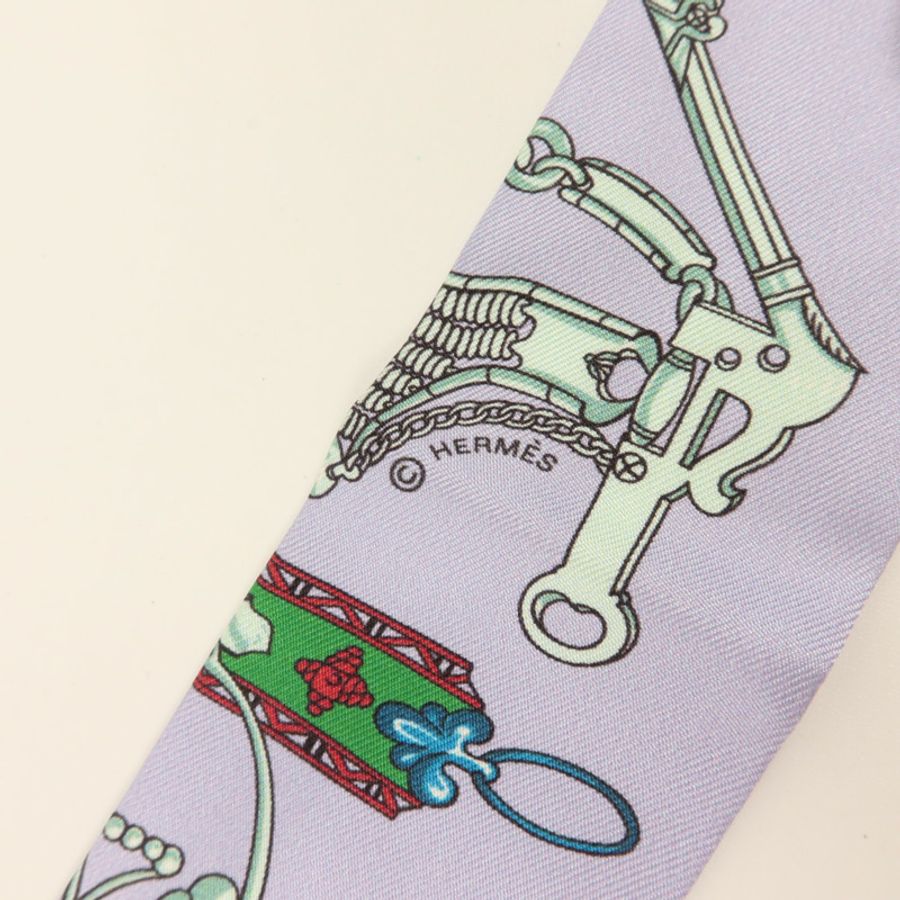 HERMES 絲質Twilly絲巾-5