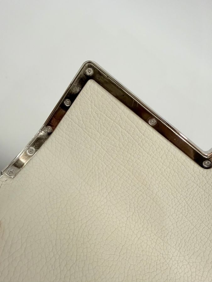 Delvaux 白牛皮手提tempete MM-20