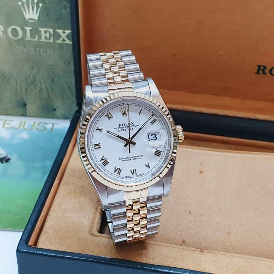 【大眾金時代】ROLEX勞力士 16233 Datejust 蠔式日誌 半金款 經典太陽圈 白瓷面盤 大眾金時代G395-4