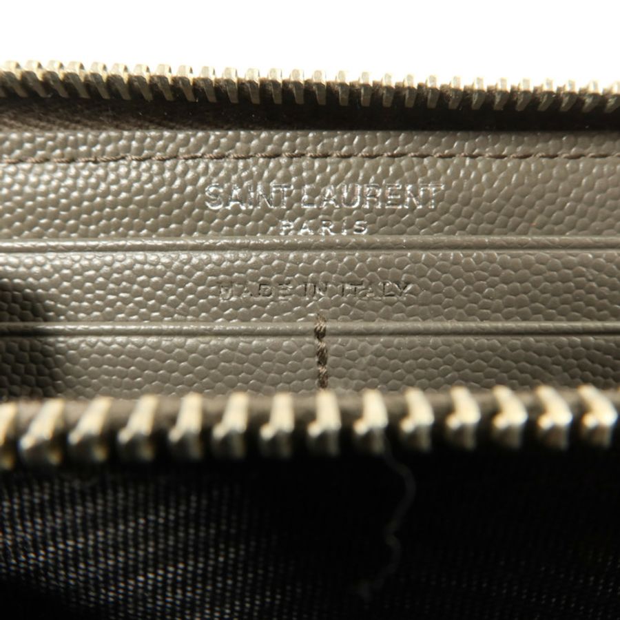 SAINT LAURENT 牛皮皮革Long Wallet銀扣長錢包-6