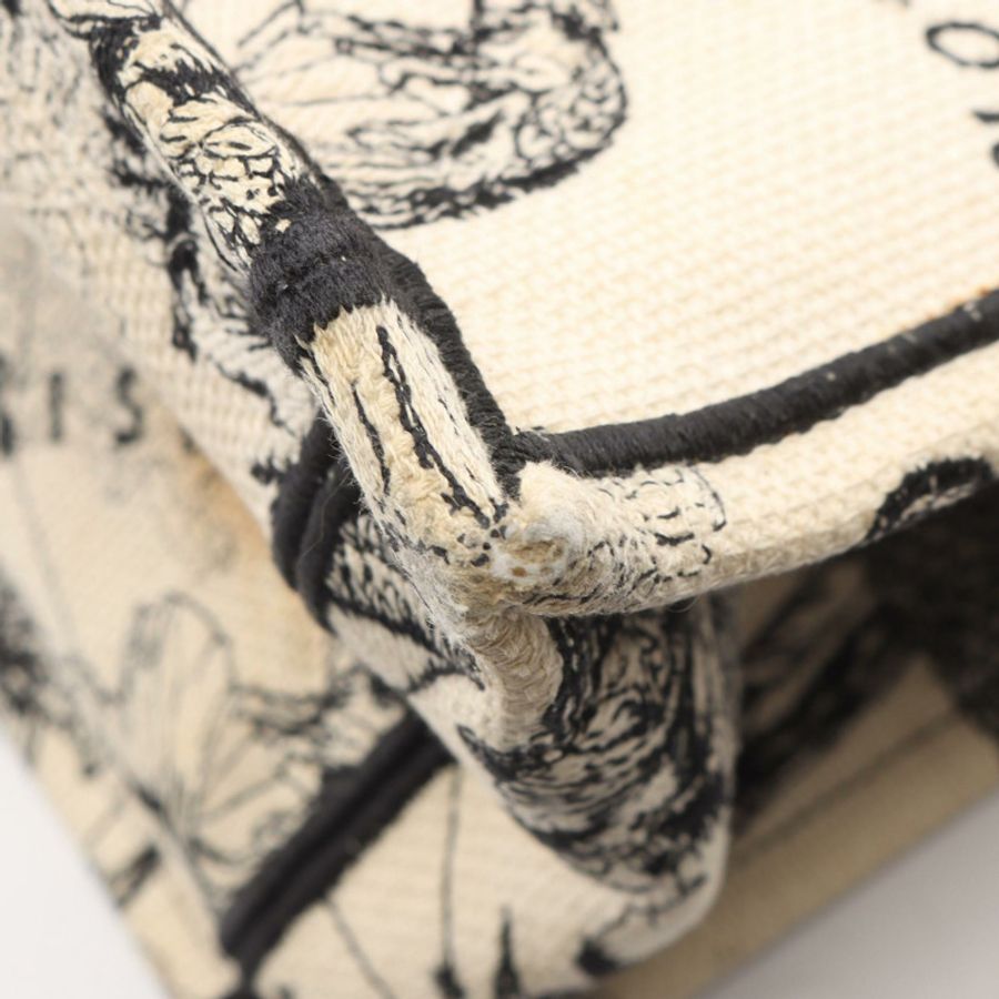 Christian Dior BOOK TOTE 中 Toile de Jouy 帆布手提包 米色 黑色 二手-7