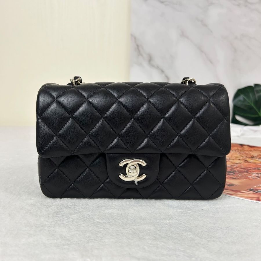 Chanel mini CF20 菱格紋小羊皮迷你翻蓋包 晶片款-5