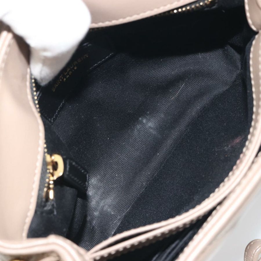 【日本直送】SAINT LAURENT Lulu 單肩包 皮革 米色 金色調 467072 正品 BA14823V-10