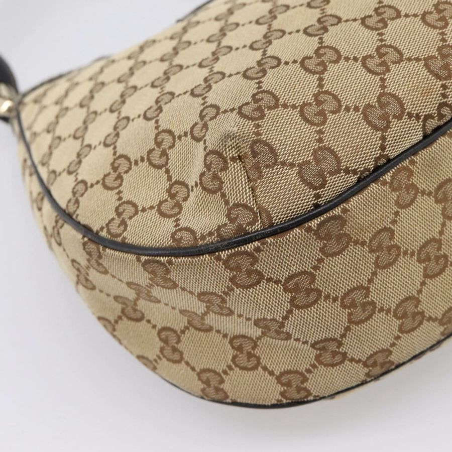 【日本直送】GUCCI GG帆布織帶雪莉線單肩包 米色 金色 233608 正品 197333V-15